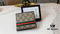 Gucci-cartera versátil para tarjetas, monedero con textura premium, a la moda, 11cm