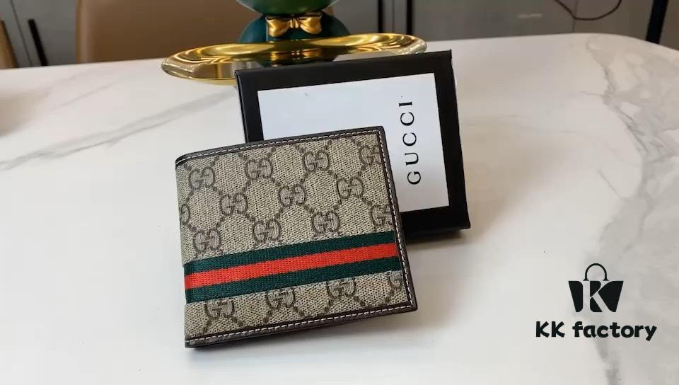 Gucci-cartera versátil para tarjetas, monedero con textura premium, a la moda, 11cm