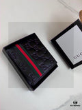 Gucci-cartera versátil para tarjetas, monedero con textura premium, a la moda, 11cm