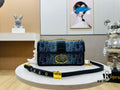 Christian Dior Bolso de cadena azul vaquero oblicuo