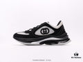 Zapatillas bajas de piel GUCCI Run GG para hombre, color negro/blanco, nuevas,