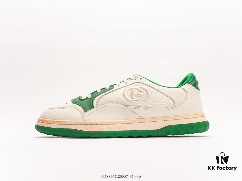 Zapatillas Gucci MAC80 color blanco roto y verde