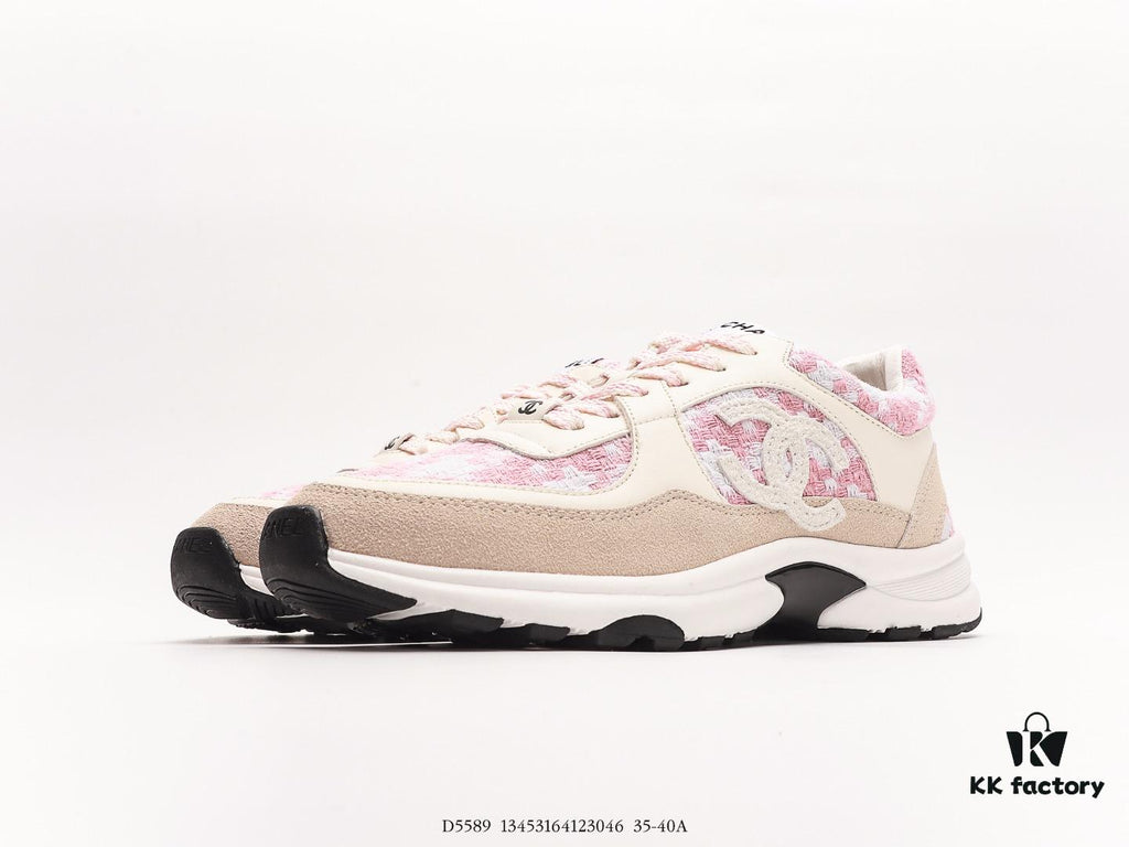 Chanel Lycra Mesh para mujer, rosa y blanco.