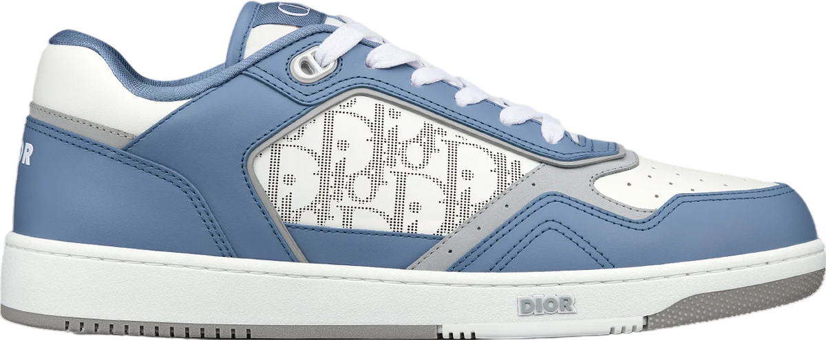 Dior B27 Low Azul / Blanco Piel de becerro lisa
