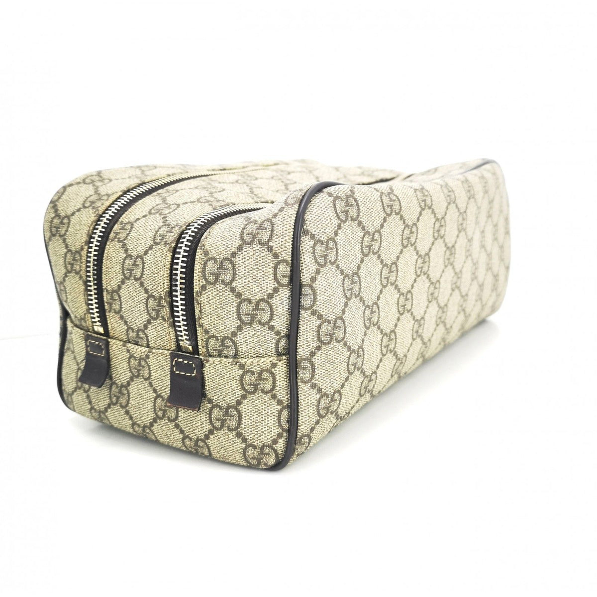 Bolso Neceser de viaje GUCCI 211125 / 525040 en lona GG Supreme y piel de segunda mano